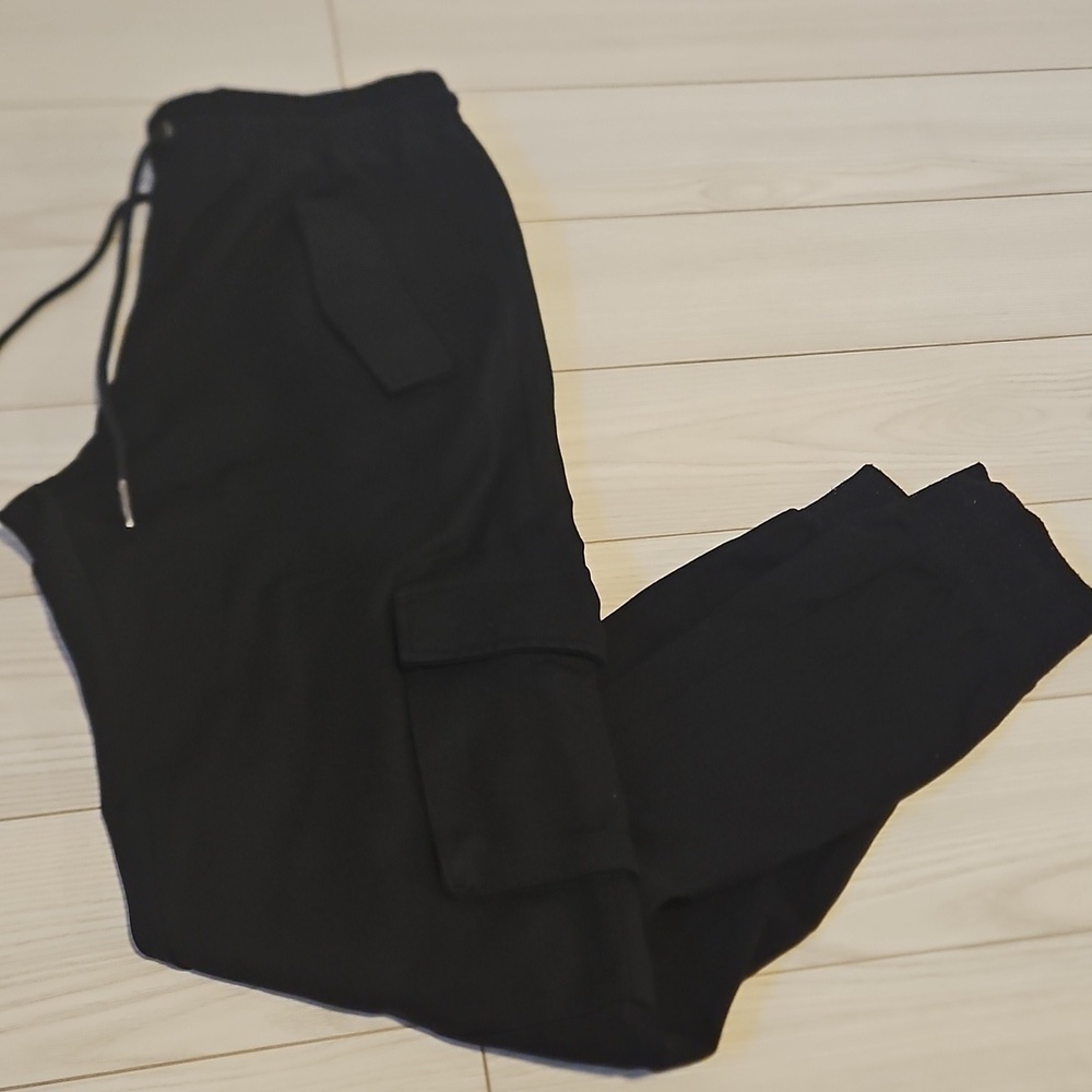 Noisy May Womens Small Black Jogger Cargo pant Pockets Stretchy Comfortable